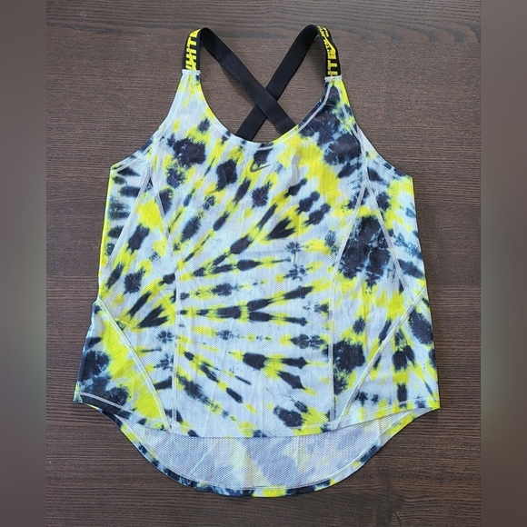 Off-White x Nike Women's NRG Mesh Tank Top Volt Tie-dye RARE CK4811-702 NWT Sz M - Picture 1 of 5